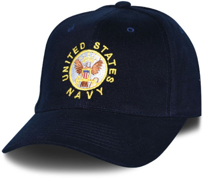 United States Navy Crest Direct Embroidered Navy Ball Cap 