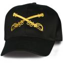 Cavalry Crossed Sabers Direct Embroidered Black Ball Cap
