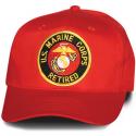United States Marine Corps Eagle Globe and Anchor Retired Red Patch Ball Cap