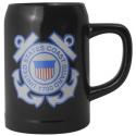 US COAST GUARD 20OZ BLACK STEIN STONEWARE TANKARD