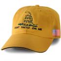 Don’t Tread On Me with Coiled Snake Direct Embroidered Gold/Black Sandwich Bill 