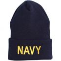 NAVY Letters Direct Embroidered Blue Watch Cap