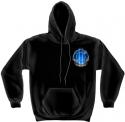 9-11-01, We Will Never Forget, black hooded sweat-shirt FRONT