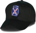 Army 10th Mountain Division Direct Embroidered Black Ball Cap
