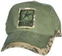  Army Star 3D Embroidery Front of Cap with ACU Fabric Trimming on Bill and Aroun