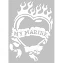 My Marine Heart and Flame Vinyl Transfer