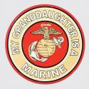 My Granddaughter is a Marine with Eagle Globe and Anchor Logo Decal