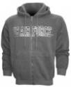 Air Force Embroidered Applique on Grey Fleece Zip Up Hoodie