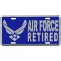 Air Force License Plate Air Force Retired with Wing Logo