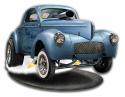 1941 S.W.C. Willys Gasser Cut-out plasma metal sign 14 inch by 11 inch.