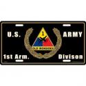 Army 1st Armor License Plate