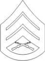 E-6 SSGT Staff Sergeant (White) Decal