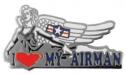 Air Force I Heart My Airman Nose Art Lapel Pin 