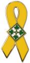 Army 4th Infantry Division Yellow Ribbon Lapel Pin 