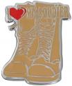 Army I Heart My Soldier Tan Boots Lapel Pin 
