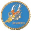 Navy Seabees Round Pin 