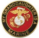 My Granddaughter is a Marine EGA Round Lapel Pin 