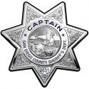 Captain San Diego Sheriff's Department Badge All Metal Sign 