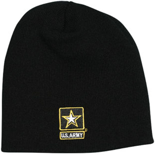 US Army with Star Logo Direct Embroidered Black Skull Cap | North Bay ...