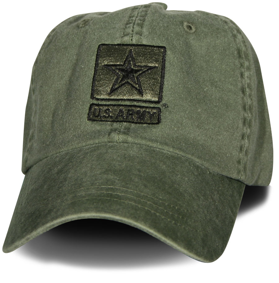 Army US Army Star Olive Drab Direct Embroidered Foliage Green Ball Cap