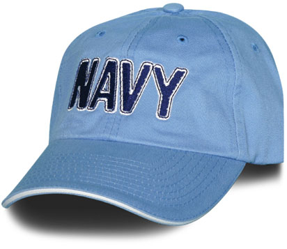 NAVY Stitch Design Direct Embroidered Lt Blue with White Sandwich Bill ...