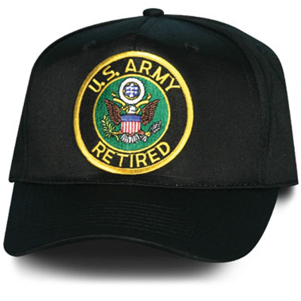 United States Army Retired Crest Patch Black Ball Cap | North Bay Listings