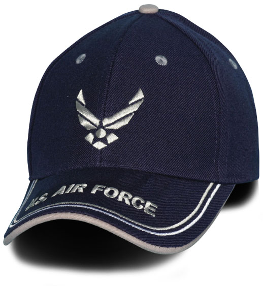 Air Force Wing Multi Position Embroidery Navy Blue Ball Cap | North Bay ...