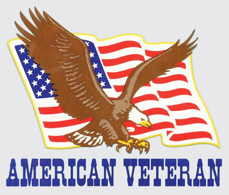 American Veteran with Flag and Eagle Logo Decal | North Bay Listings