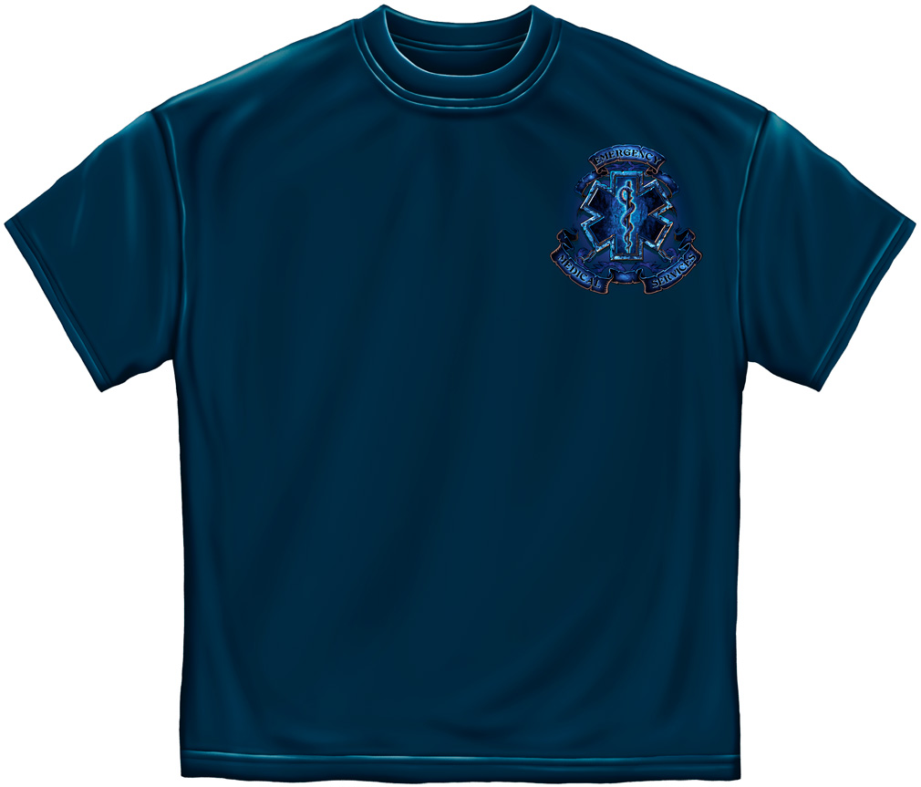 EMS, EMT, Emergency Medical Services, - blue short-sleeve T-Shirt ...