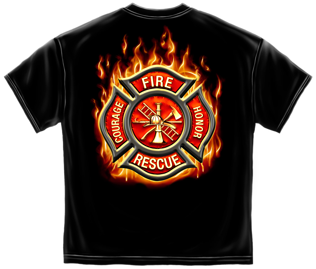 Firefighters Fire Rescue, Courage, Honor, - black short sleeve T-Shirt ...