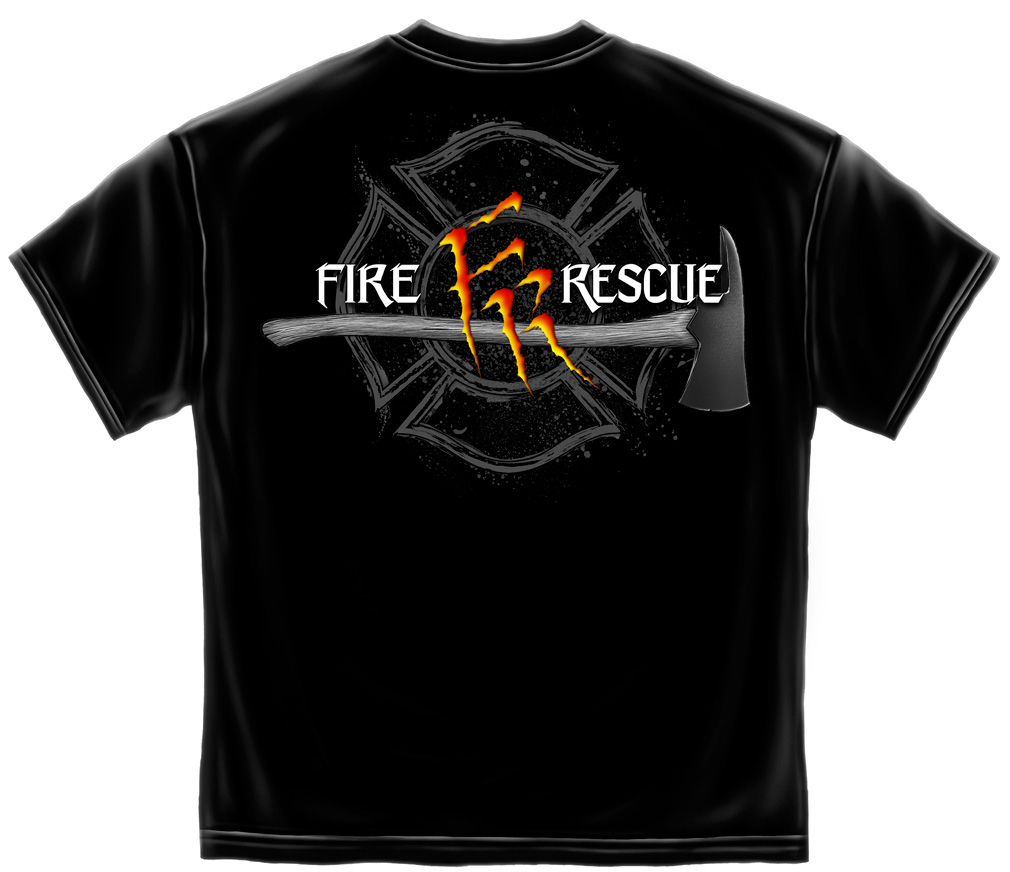 Firefighters, Fire Rescue, FR, - black short sleeve T-Shirt | North Bay ...