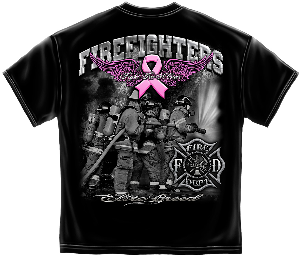 ELITE BREED FIREFIGHTER FIGHT BREAST CANCER T-SHIRT | North Bay Listings