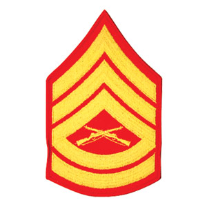 USMC E-8 Master Sergeant Rank Patch Gold/Red (Female Size) | North Bay ...