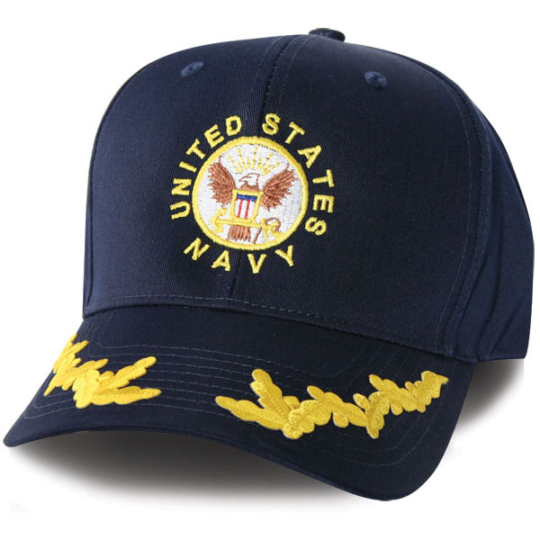 US Navy Crest, Eggs on Bill, Direct Embroidered Blue Ball Cap | North ...