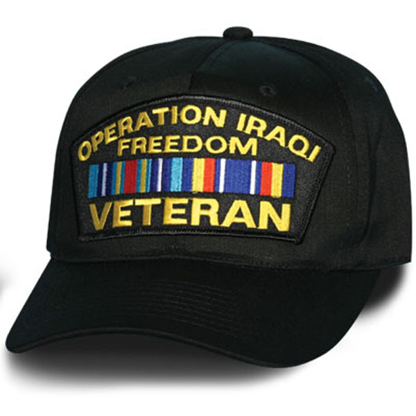 Operation Iraqi Freedom Veteran with Ribbon Patch Black Ball Cap ...