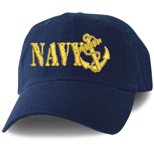 Navy with Anchor Direct Embroidered Blue Ball Cap | North Bay Listings