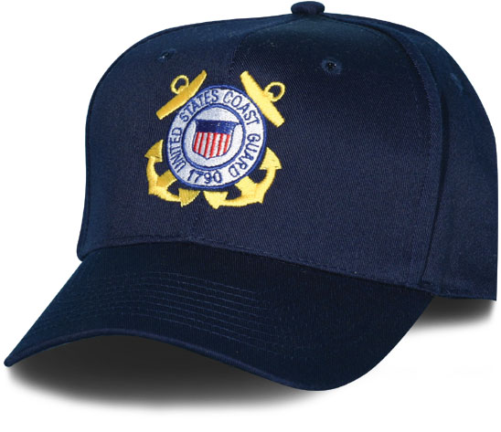 Coast Guard Crest Direct Embroidered Navy Blue Ball Cap | North Bay ...