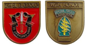 7th Special Forces Group Challenge Coin Beret Flash Style