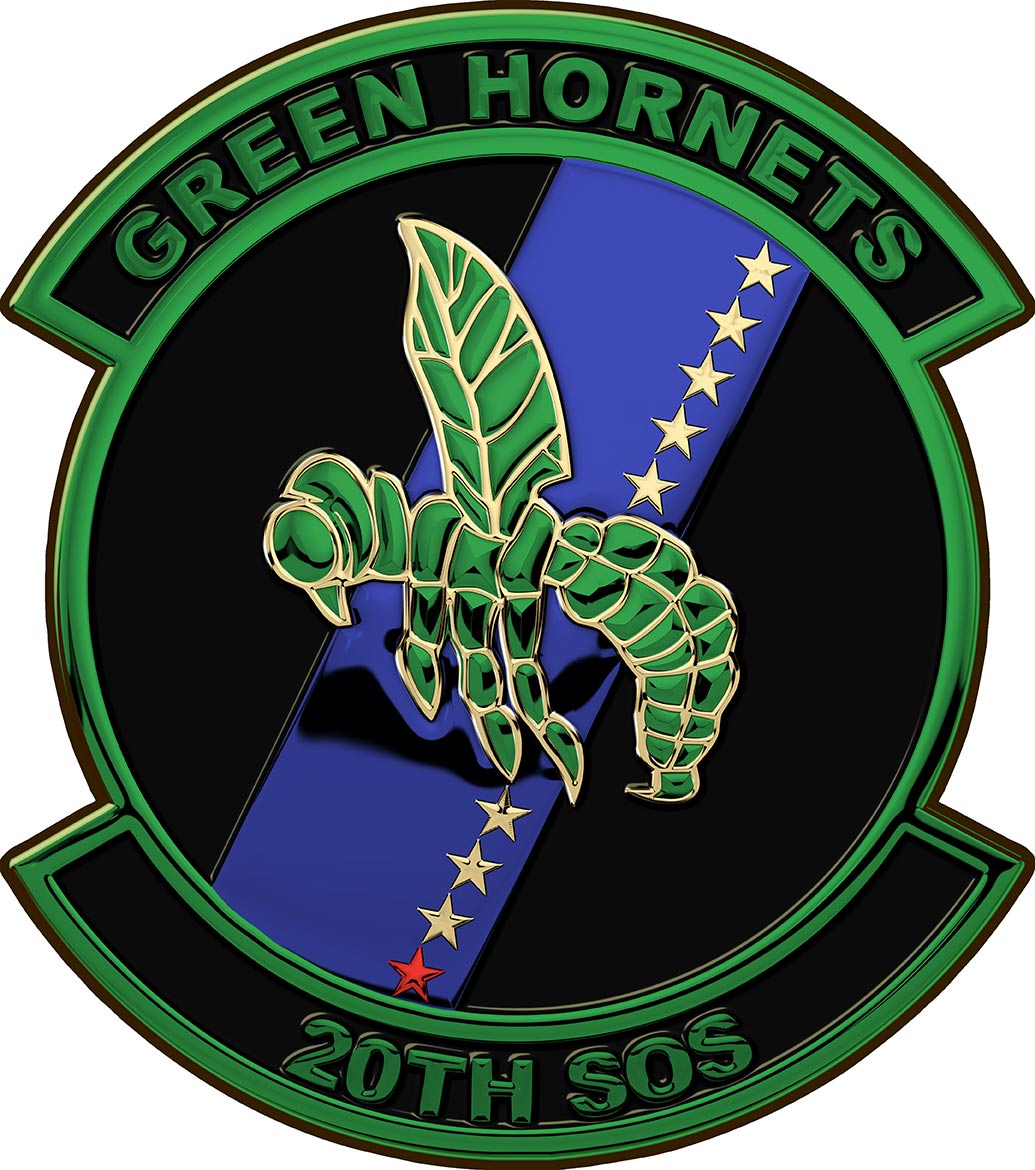 Air Force 20th SOS Green Hornets 14 x 16 " all Metal Sign.
