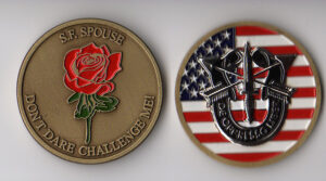 Special Forces Spouse with Rose Challenge Coin