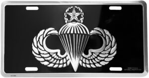 Army Master Parachutist Badge Embossed Metal License Plate
