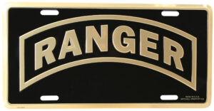 Army Ranger Arc Embossed Metal License Plate