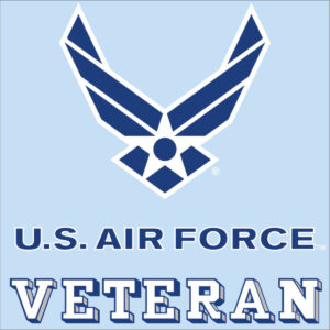 Mylar Decal - Veteran with Air Force Symbol 3.75 x3.5