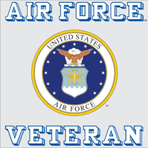 Mylar Decal - Veteran with United States Air Force Emblem 3.75 x3.75