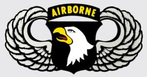 Mylar Decal - 101st Airborne with Wings 5.25 x2.75
