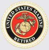 Mylar Decal - U.S. Marine Retired Crest 4 x 4"