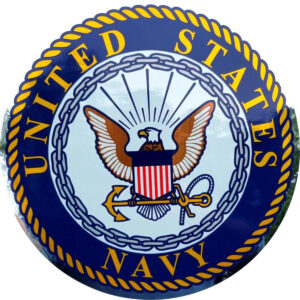 Silver Reflective Sticker - United States Navy Crest 3" Round