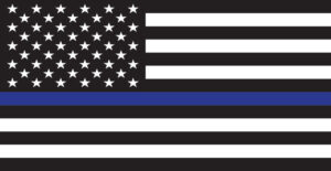 Mylar Decal - American Flag Thin Blue Line (Police) 4.5 x 2.33"