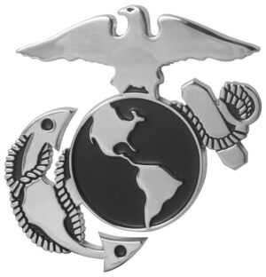 Auto Emblem - Eagle Globe and Anchor (Silver)