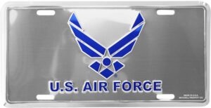 U.S. Air Force with U.S. Air Force Symbol Embossed Metal License Plate